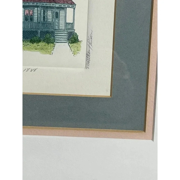 2 Lot Art Frame Artist Martha Hinson Signed and Numbered Matted Victorian House - Picture 11 of 12